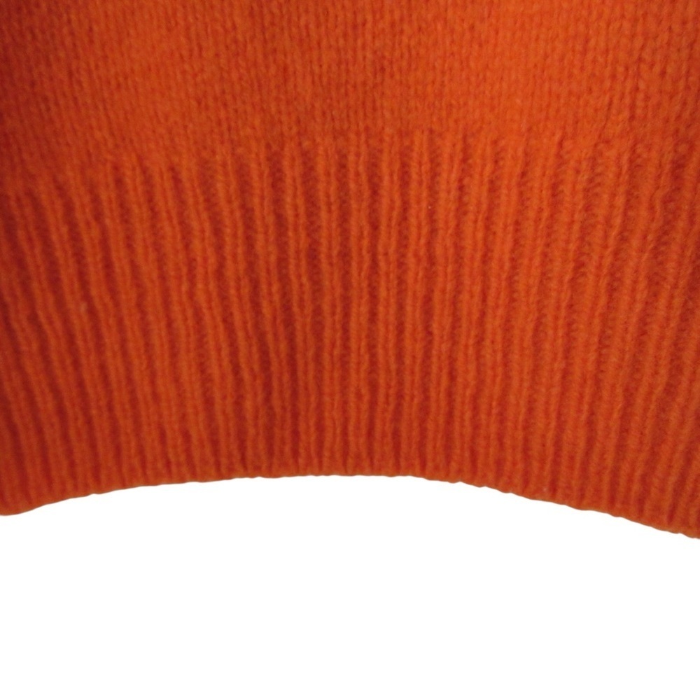 Zara Orange Cashmere Wool Sweater Small Crewneck Classic Colorful Preppy Knit - Picture 5 of 8